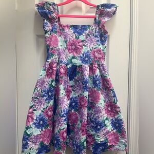 Janie and Jack Floral Dress in Pink and Blue